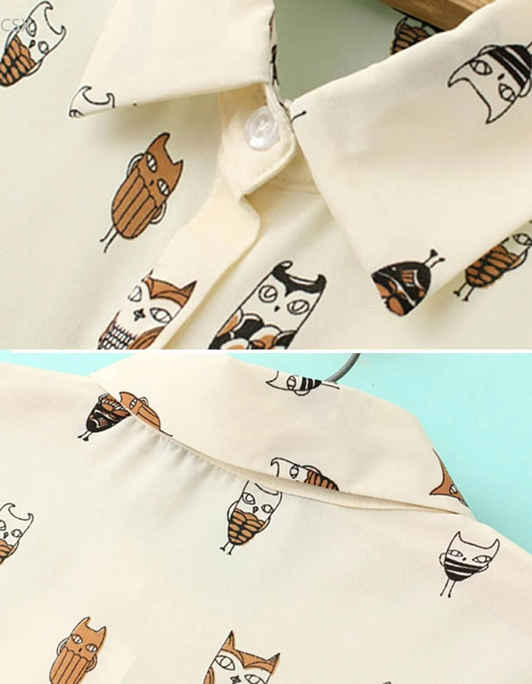 Новинка, женская рубашка, модный воротник, принт совы, длинный рукав, шифоновая блузка, топы, Blusa Feminina, 4 размера SV11