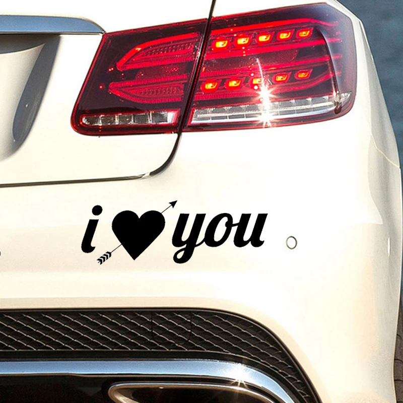 

YJZT 15.2CM*5.3CM I Love You Arrow Through Heart Vinyl Decal Car Sticker Black Silver C10-02132