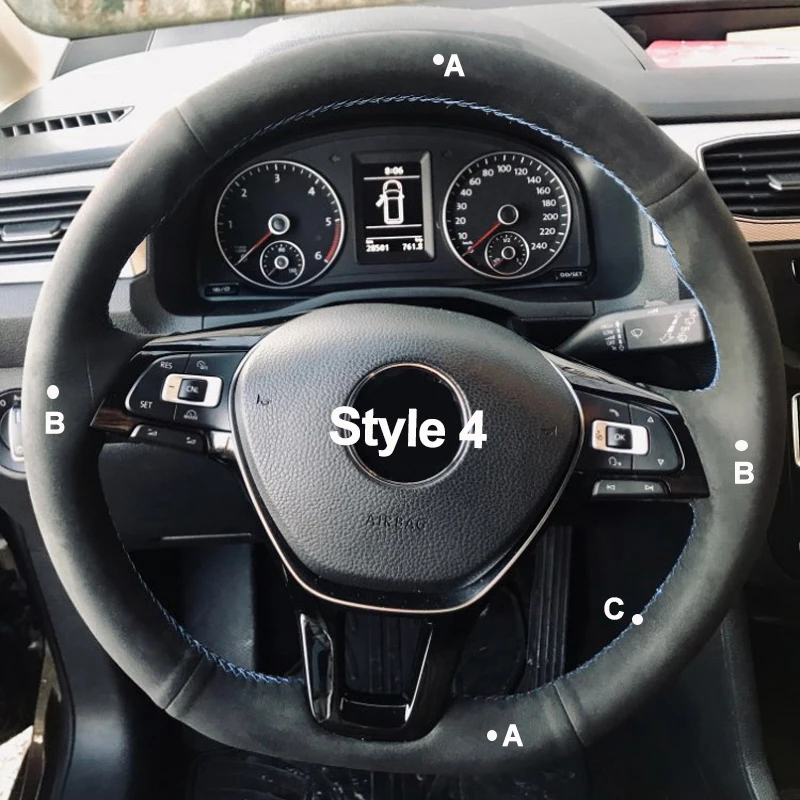 Ручная швейная рулевого колеса автомобиля крышки замшевые для Volkswagen VW Golf 7 Mk7 новые поло Jetta Passat B8 Tiguan Sharan Touran