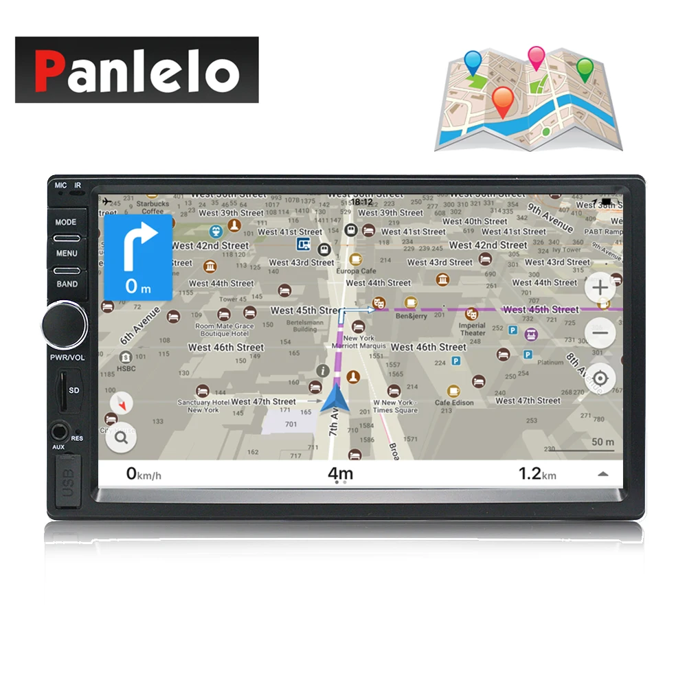 Автомобильный GPS навигатор 2 Din Android онлайн Автономная карта автомобильное
