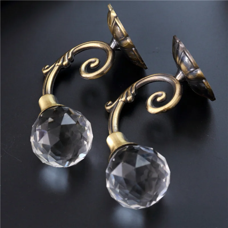 2pcs Fashion European style crystal ball curtain hook wall mounted home decor hanging tools. | Дом и сад