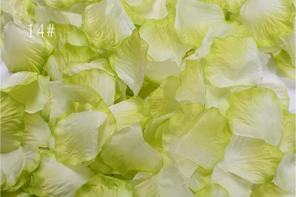 

5,000pcs 4.5*4.5cm Gradient Green+White Rose Flower Leaves Petals For Wedding Party Holiday Venue Decoration Color-14