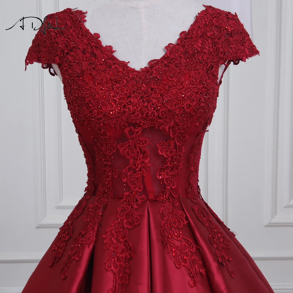 ADLN красное вечернее платье с v образным вырезом и рукавами крылышками