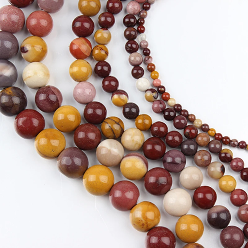 New Mix Colored Loose Natural Beads Charms Spacer Round Stone 4 6 8 10 12 14mm for DIY Jewelry Findings F2119 | Украшения и