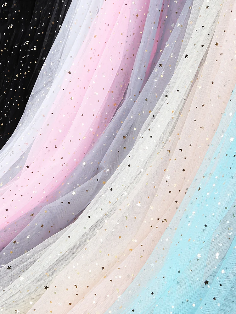 Creative star gauze Mesh Background Lace Sequin Cloth Wedding decoration DIY curtain dress Party Christmas New Year Decoration | Дом и сад