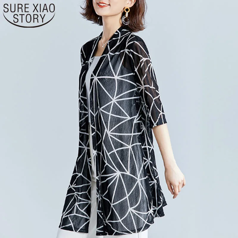 

Medium length long casual women tops 2019 women fashion loose and comfortable Take a shawl Women tops and blouses 3423 50