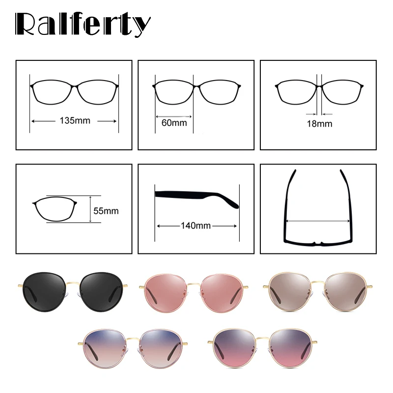 Ralferty, круглые солнцезащитные очки, женские, поляризационные, Ретро стиль, женские солнцезащитные очки, черные, UV400, очки для вождения, lentes de sol mujer D201974