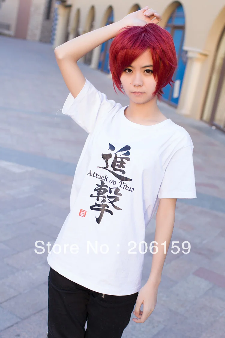 

Модная футболка с короткими рукавами для косплея Элен Акерман Эрена джейгера из «атаки на Титанов»