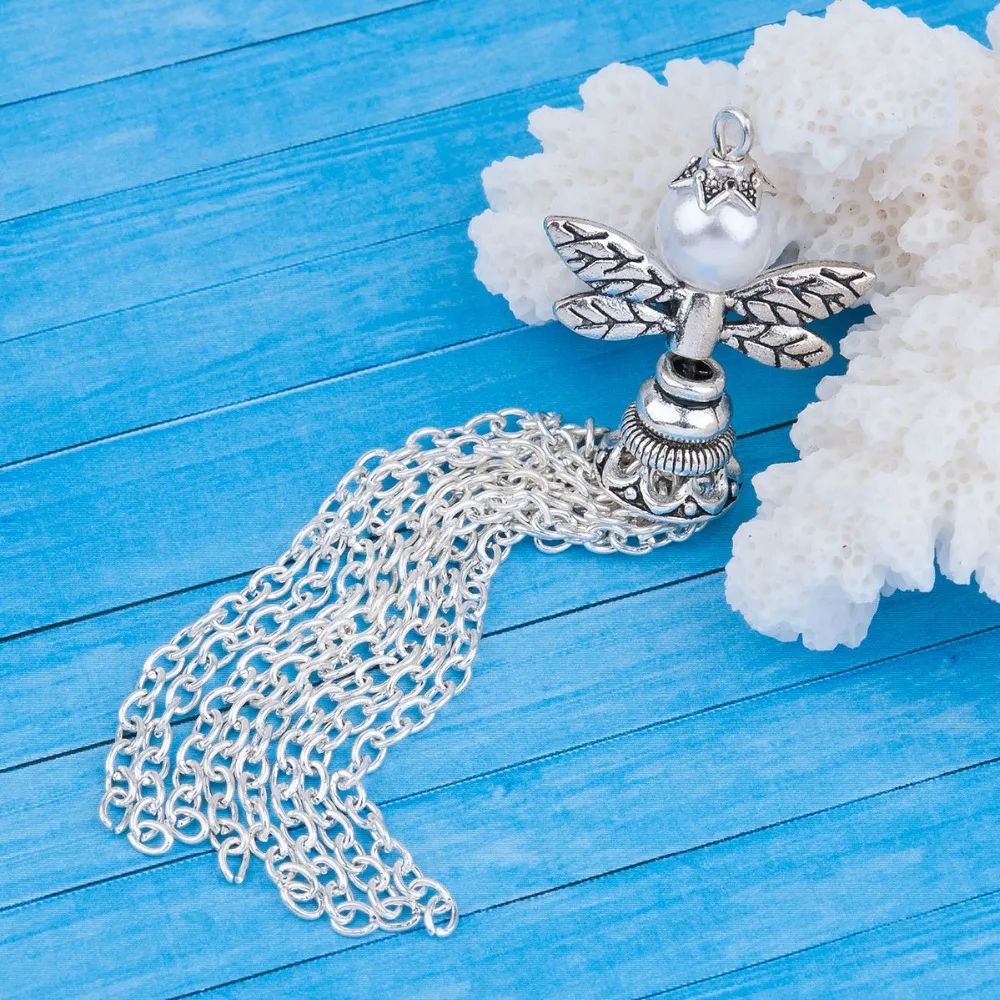 1 шт. акриловые подвески в виде крыла ангела 86 х23 мм|silver tassel|silver colorpearl pearls |