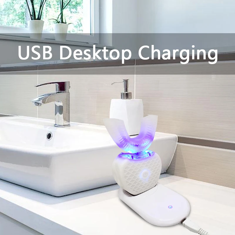 Зубная щетка аккумуляторная с зарядкой от USB и функцией отбеливания