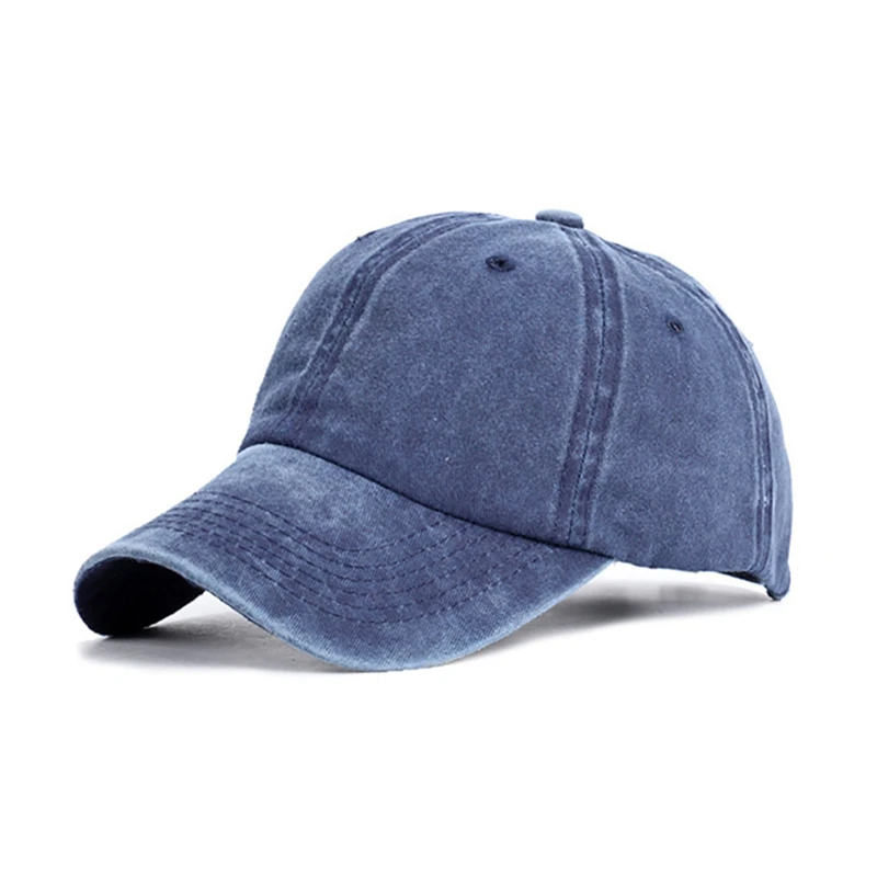 

Baseball Cap Solid Color Washed Cotton Adjustable Back portable Ponytail Hat Headwear Outdoor Sports hiking caps