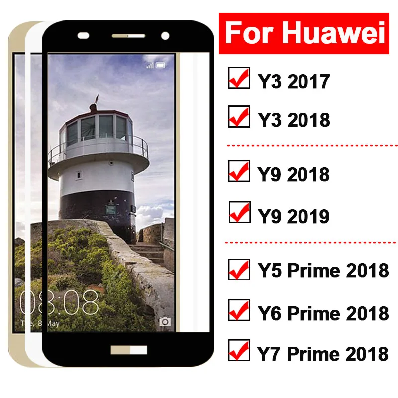 Защитное стекло для Huawei Y9 Y7 Y6 Y5 Y3 Prime 2018 Tremp закаленное Huavei Y 9 7 6 5 3 2019 2017 Защитная