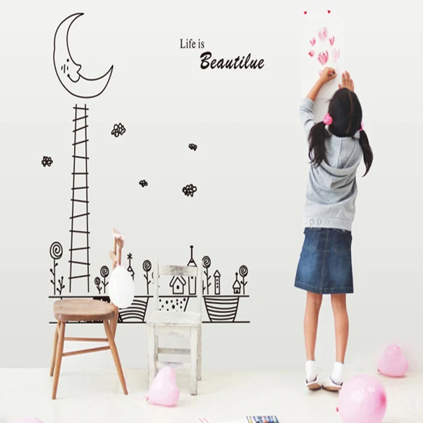 The moon night children room household adornment wall removable wall stickers