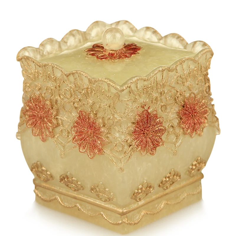 

grade resin cotton swab box European transparent acrylic cosmetic cotton box portable storage storage cassette cover