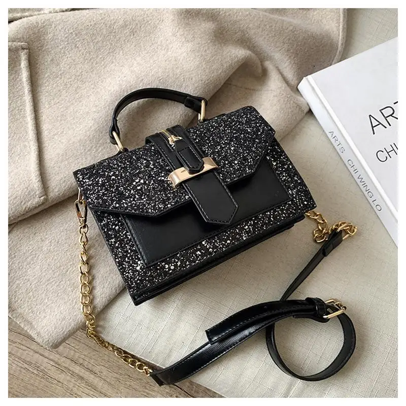 Black Корейские сумки через плечо для женщин женская сумка маленькая модная Pu сумка на плечо новые женские сумки-мессенджеры - Цвет: Black