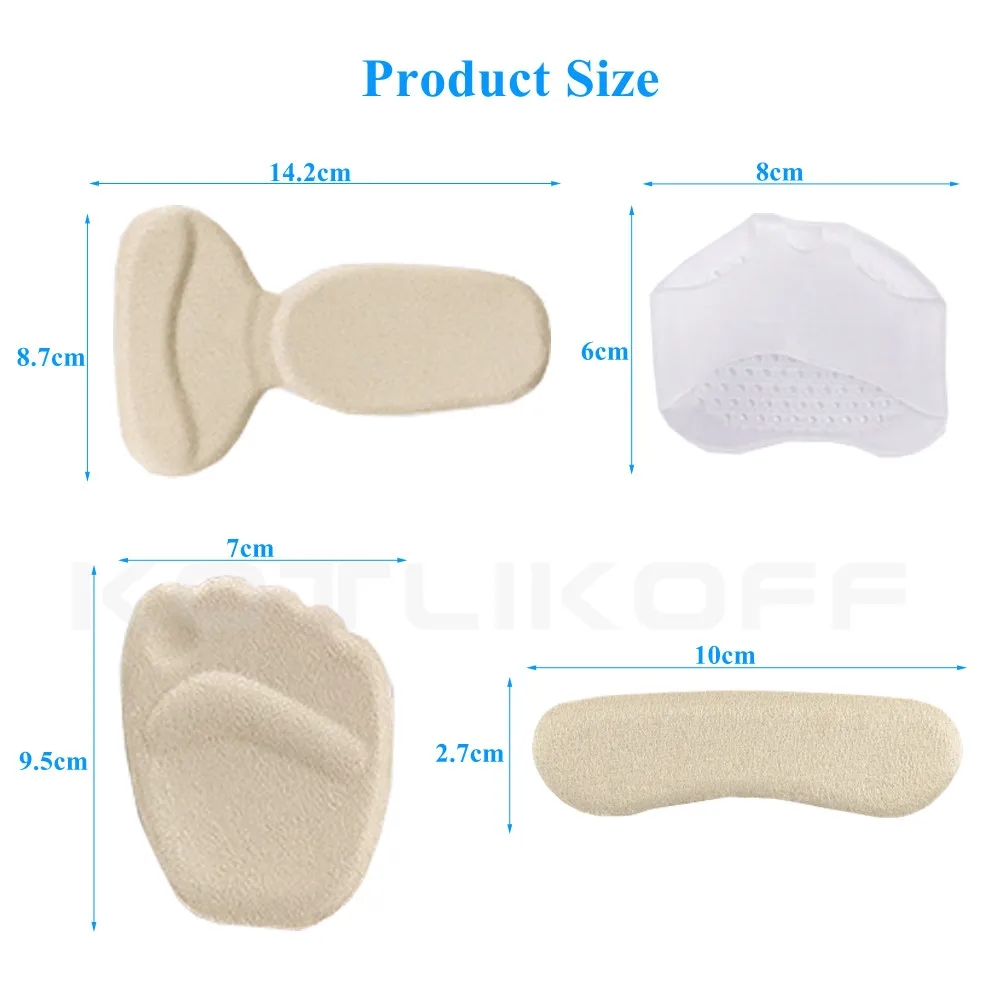 

KOTLIKOFF 1 Set Women Shole Insoles High Heels Front Forefoot Shoes Pad Silicone Gel Self-adhesive Heel Sticker Massage Heel pad