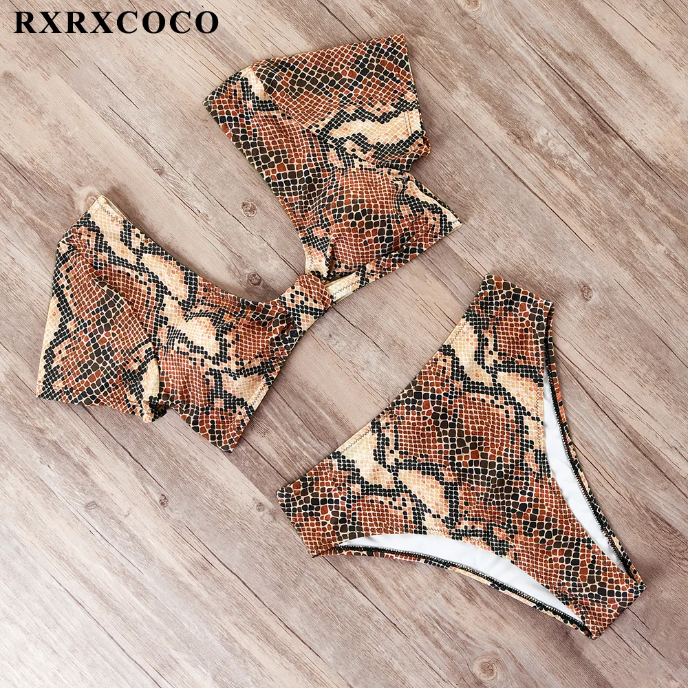 Бикини RXRCOCO 2019 лидер продаж Леопардовый купальник женский комплект бикини
