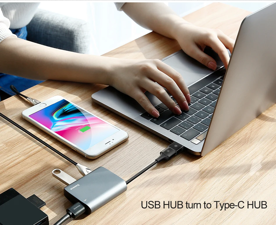 Baseus Тип C штекерным для usb-кабель 10 см адаптер конвертер для USB C к USB(мужчин и женщин) Зарядное устройство штекер OTG адаптер конвертер