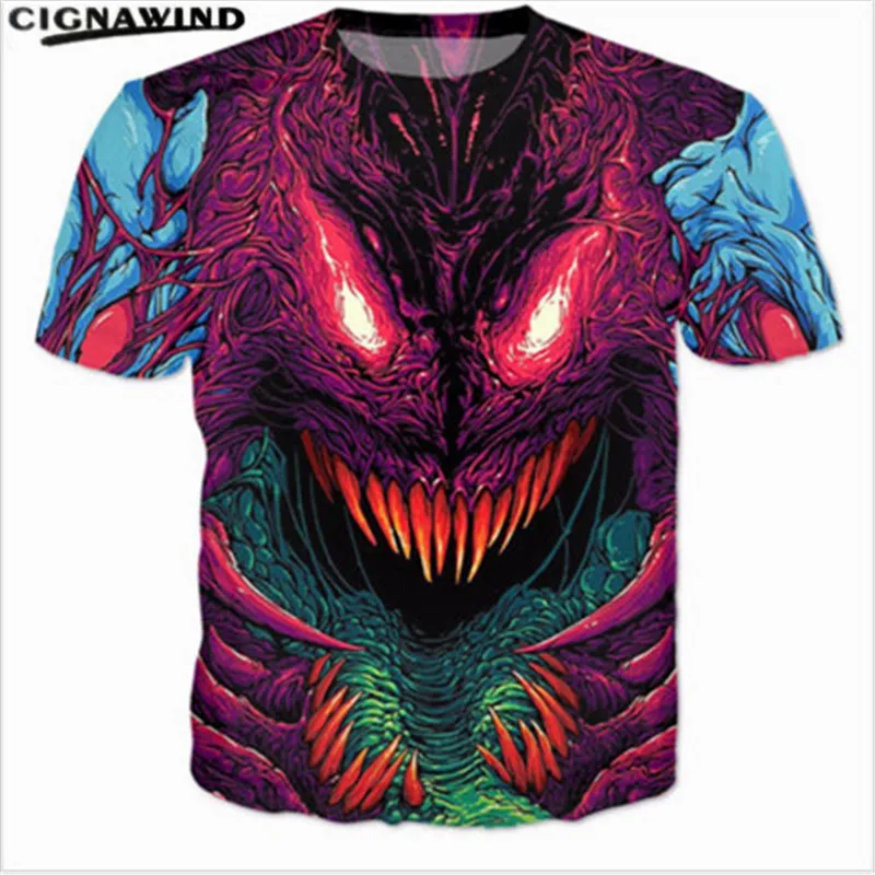 Новая футболка с 3D принтом из мультфильма Hyper Beast мужские и женские летние топы