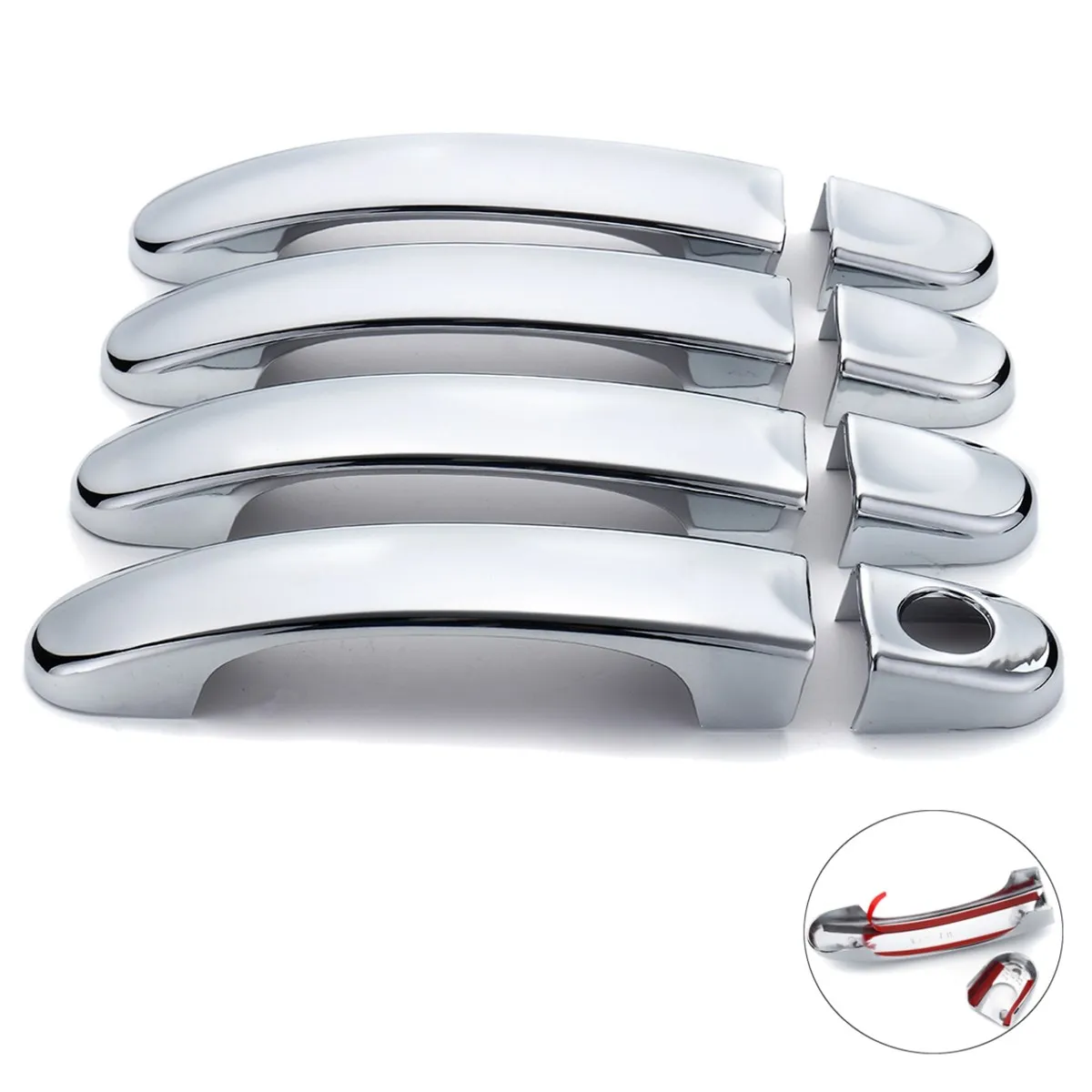 8 шт. ABS хромированные покрытия для дверных ручек Trim VW Touran/Caddy/Multivan 2003 2004 2005 2006 2007 2008