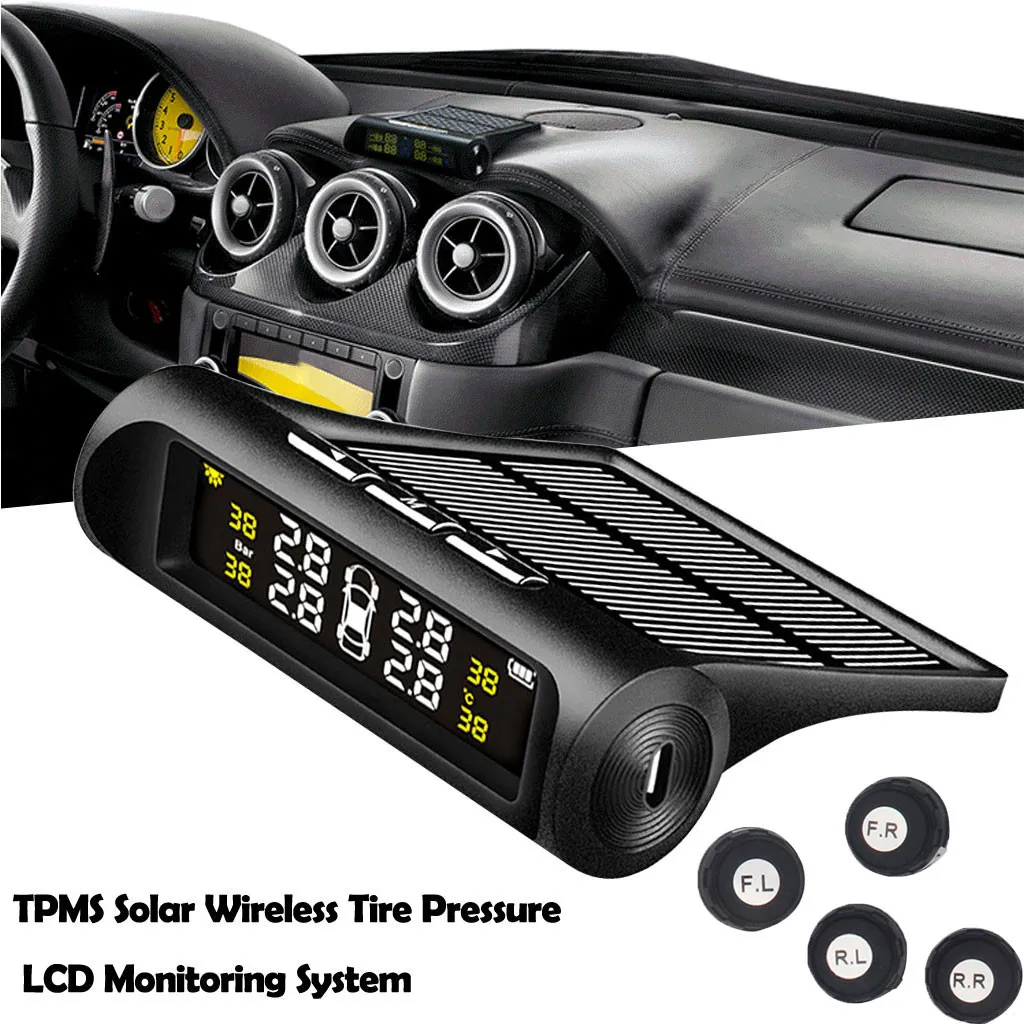 Универсальная беспроводная система контроля давления в шинах TPMS цветной ЖК