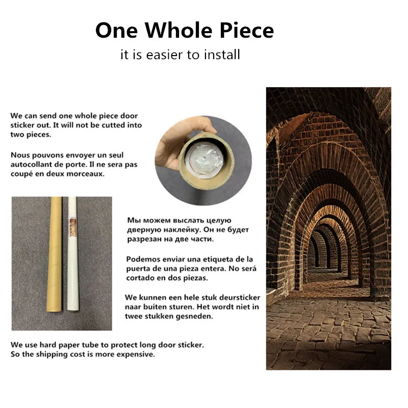 Дверная наклейка в стиле ретро настенные 3D обои виде греческой каменной пещеры
