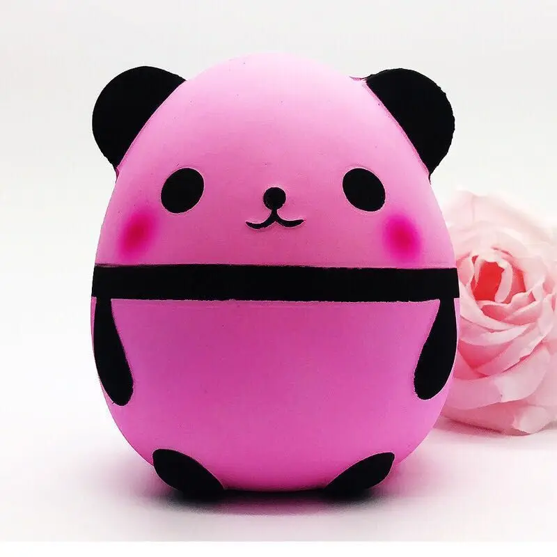 pink panda egg 15 см Панда Мягкая Милая панда Медвежонок медленно поднимающийся мягкий сжимающий ремни хлеб с ароматом сливок торт Декор Игрушка Малыш забавный подарок - Цвет: pink panda egg