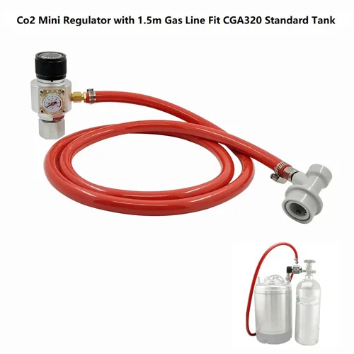 CGA320 standard tank HomeBrew пивной бочонок портативный мини CO2 Картридж регулятор с ПВХ газовой линии и шаровой замок разъединить 0~ 60 фунтов/кв. дюйм - Цвет: CGA320 standard tank