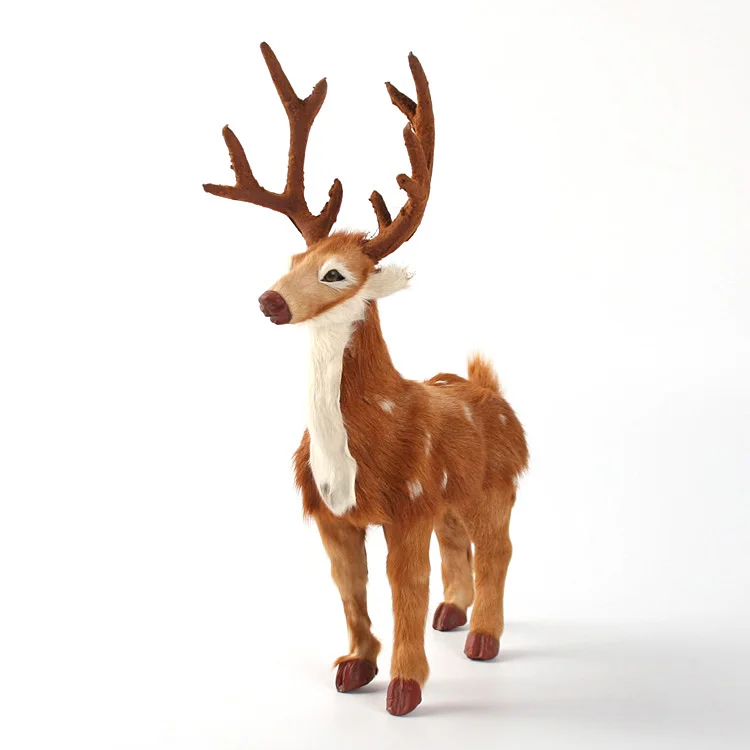 large 27x13x36cm simulation sika deer real fur toy hard model home decoration chirstmas gift h1204 | Игрушки и хобби
