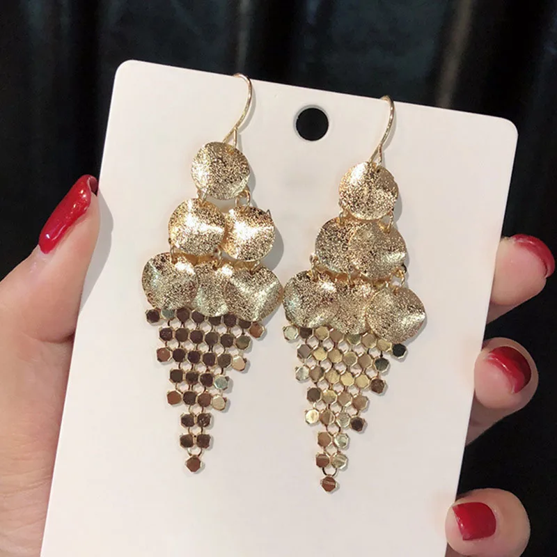 DiLiCa Fashion Women's Earrings Female Simple Long Drop Dangle Tassels Statement Earring Jewelry lange oorbellen | Украшения и