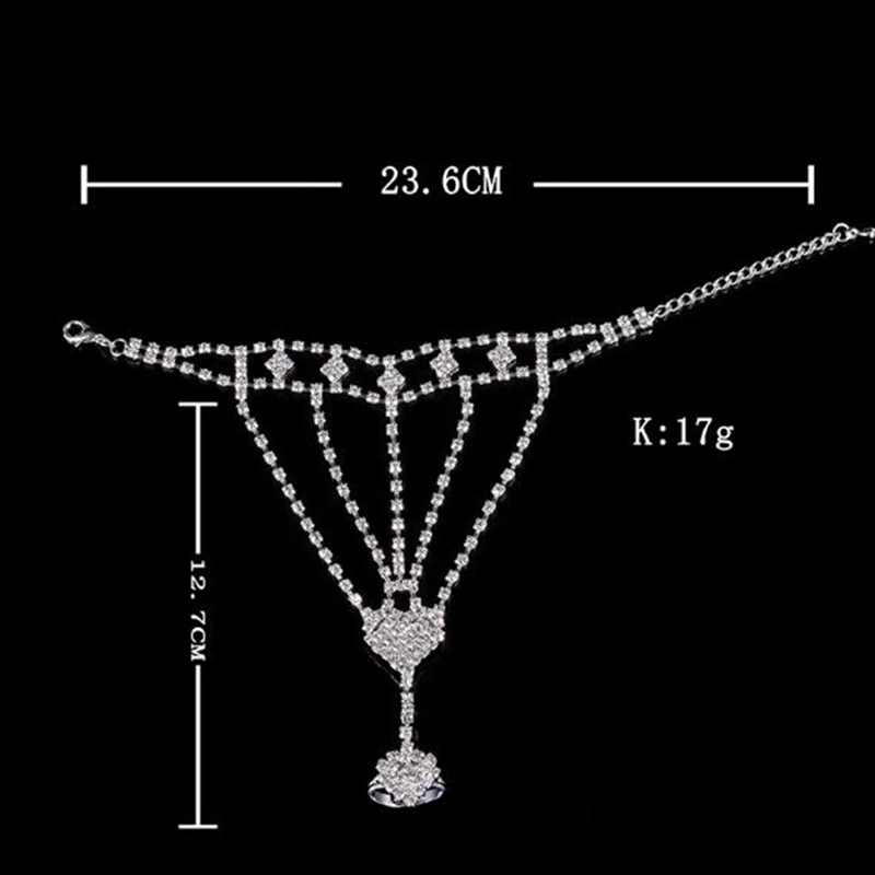 Fashion Famous Brand Jewelry Antique Silver Plated Women Girl Rhinestone Hand Bangle Chain Link Finger Ring Bracelet | Украшения и