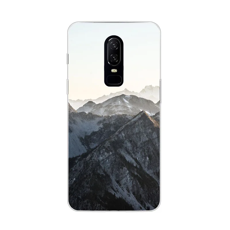 Чехол OnePlus 6 мягкая задняя крышка из ТПУ с изображением пейзажа кремния для One Plus