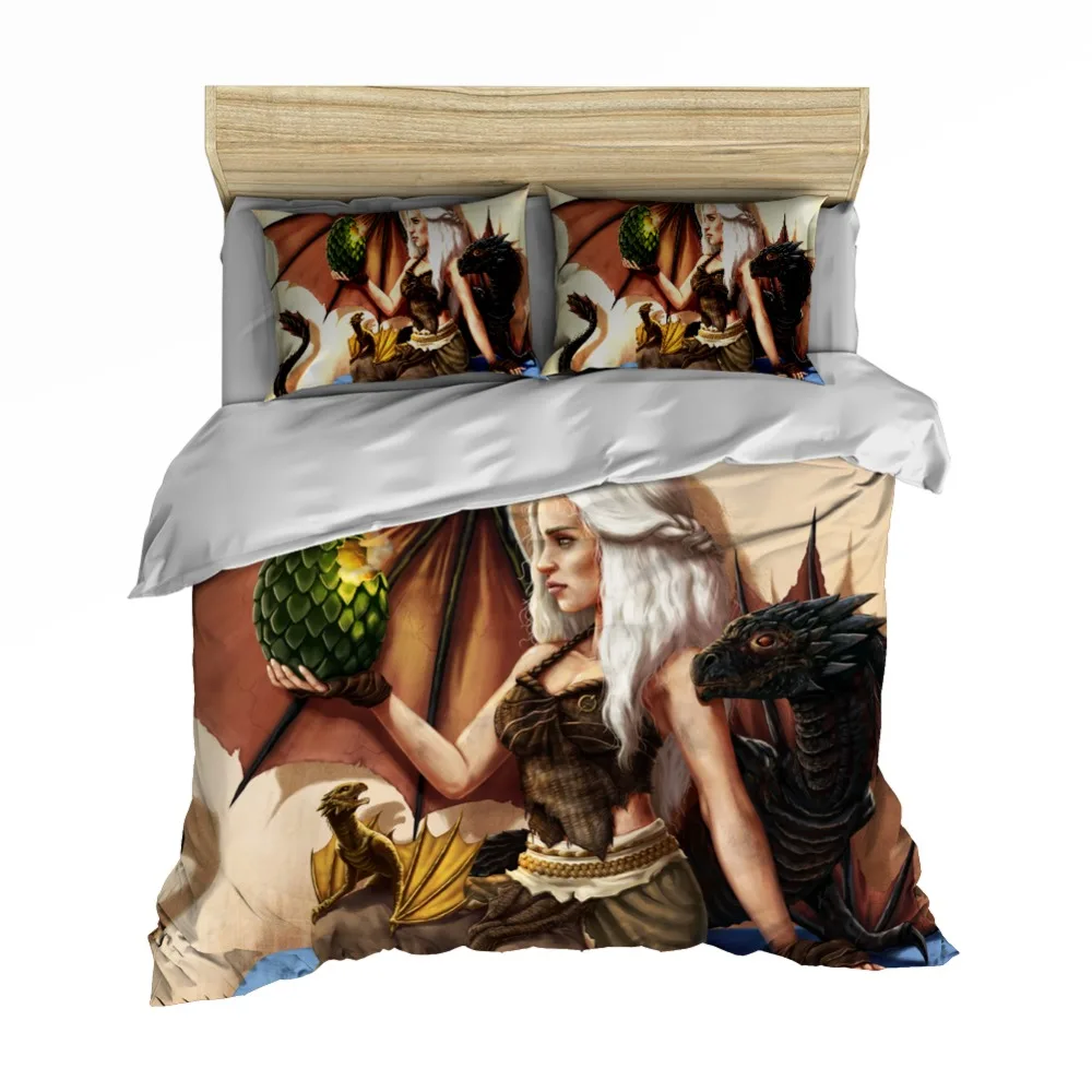 Movies Bedding Set 3D Print Daenerys Targaryen Duvet Cover Set Twin Full Queen King Size Bed Linen Set Pillowcase Bedclothes