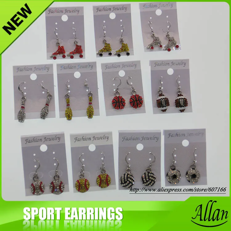 

Rhinestone Baseball Softball Jewelry Stud Earrings