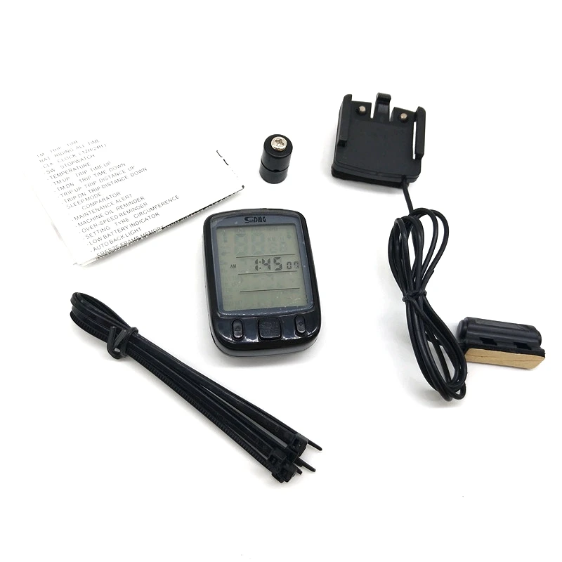 SunDing SD-563A Waterproof Temperature Wired Stopwatch LCD Bicycle Accessories Cycling Bike Speedometer Computer | Спорт и