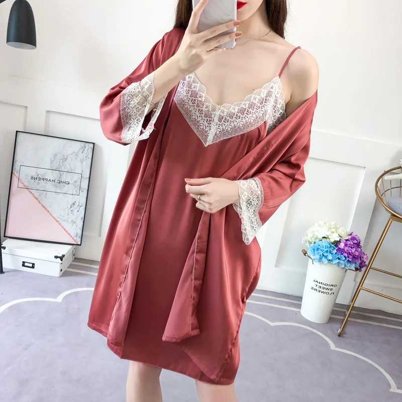 Style 13 4 шт. женские сексуальный прозрачный шелк сатиновая Пижама женская пижама с кружевами комплект, одежда для сна, одежда для дома, одежда для сна, для Для женщин - Цвет: Style 13