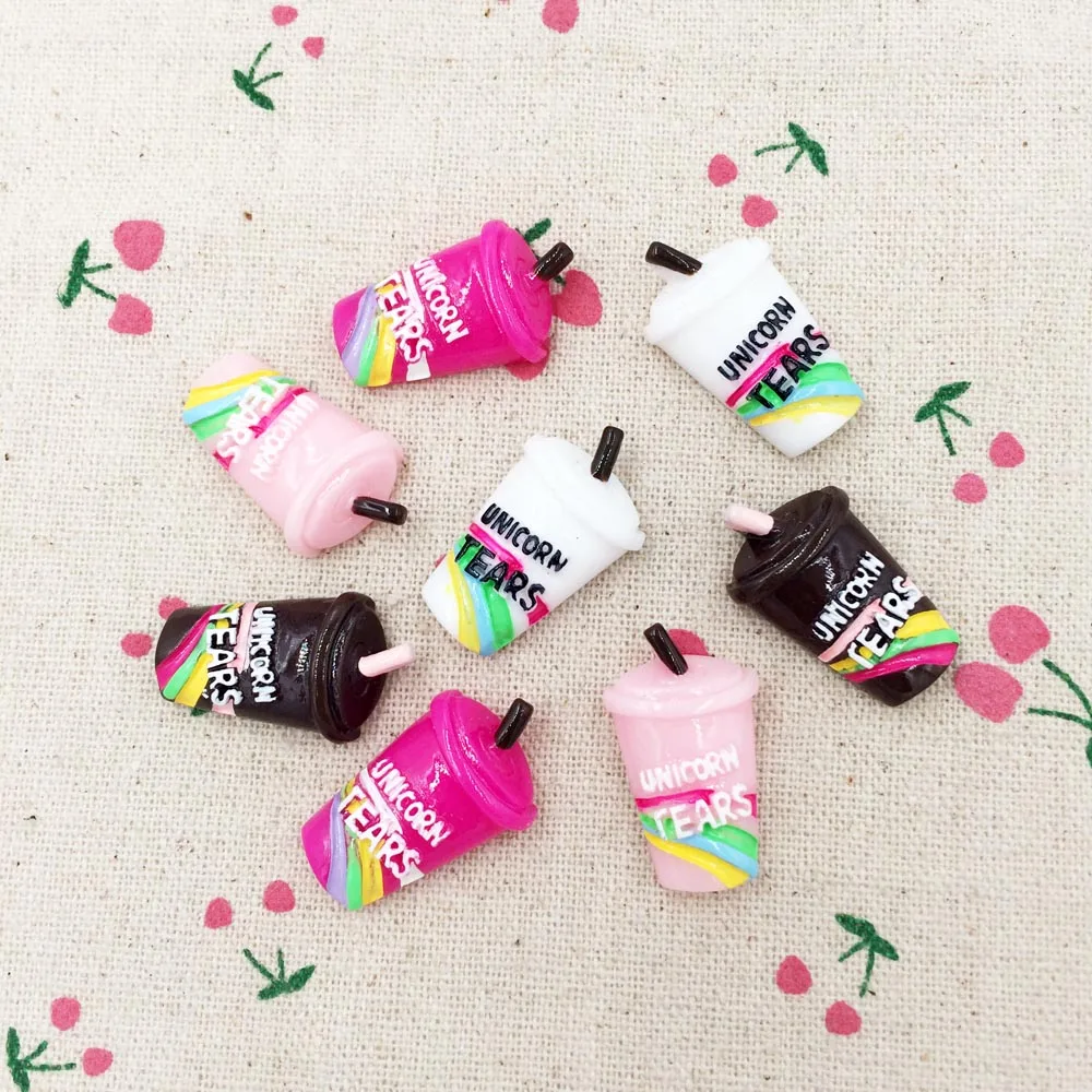 10 шт. смешанных цветов Каваий каучук с плоским основанием миниатюрная еда сделай