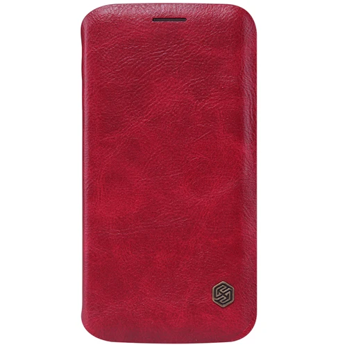Nillkin Qin Series кожаный чехол для Samsung Galaxy S6 Edge роскошный чехол использовать тонкой кожи 360 Степень защиты с вышивка Крестом Пакет - Цвет: Красный