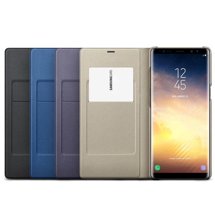 Подлинная оригинальная samsung Galaxy Note 8 светодио дный светодиодный вид смарт флип