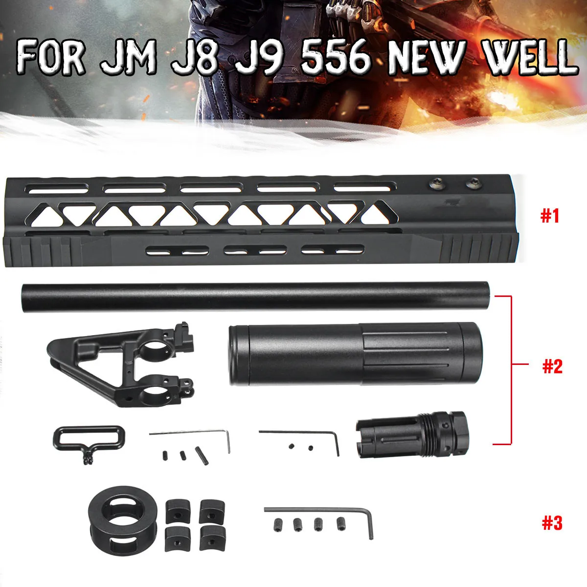 Металлический Fishbone обновленный материал, защита рук для JinMing Gen8 Gen9 556 ame, водный гель, бластеры, игрушки, пистолеты, Сменные аксессуары