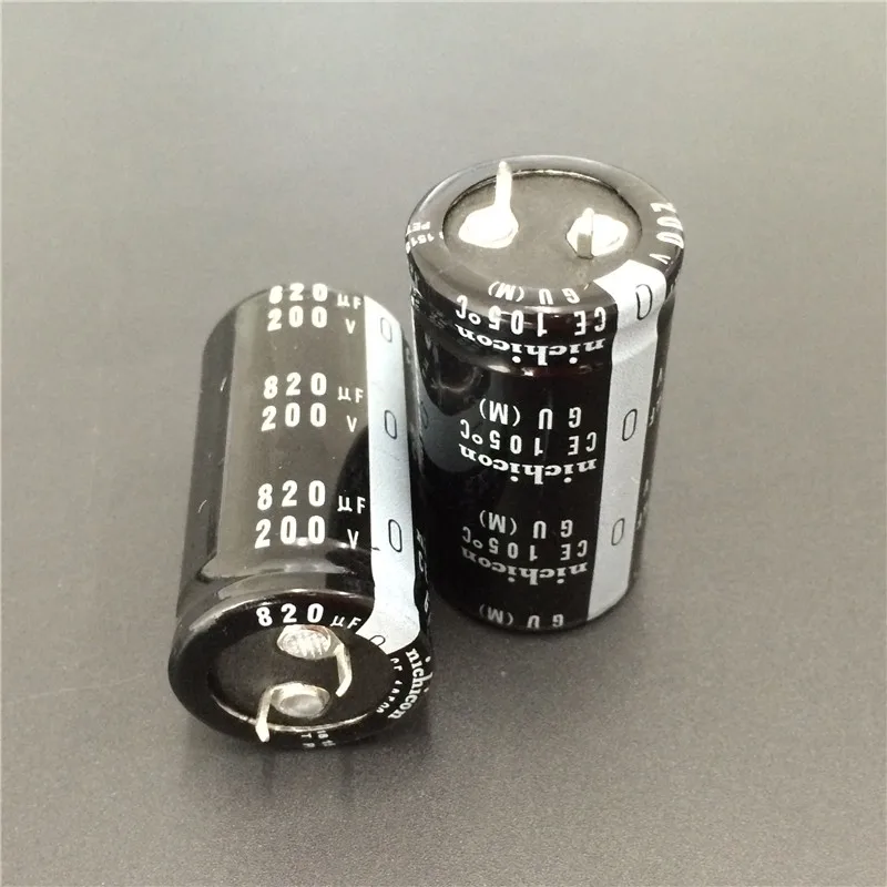 10 шт. 820 мкФ 200V NICHICON GU серия 25x45 мм Высокое качество 200V820uF оснастки PSU алюминиевый
