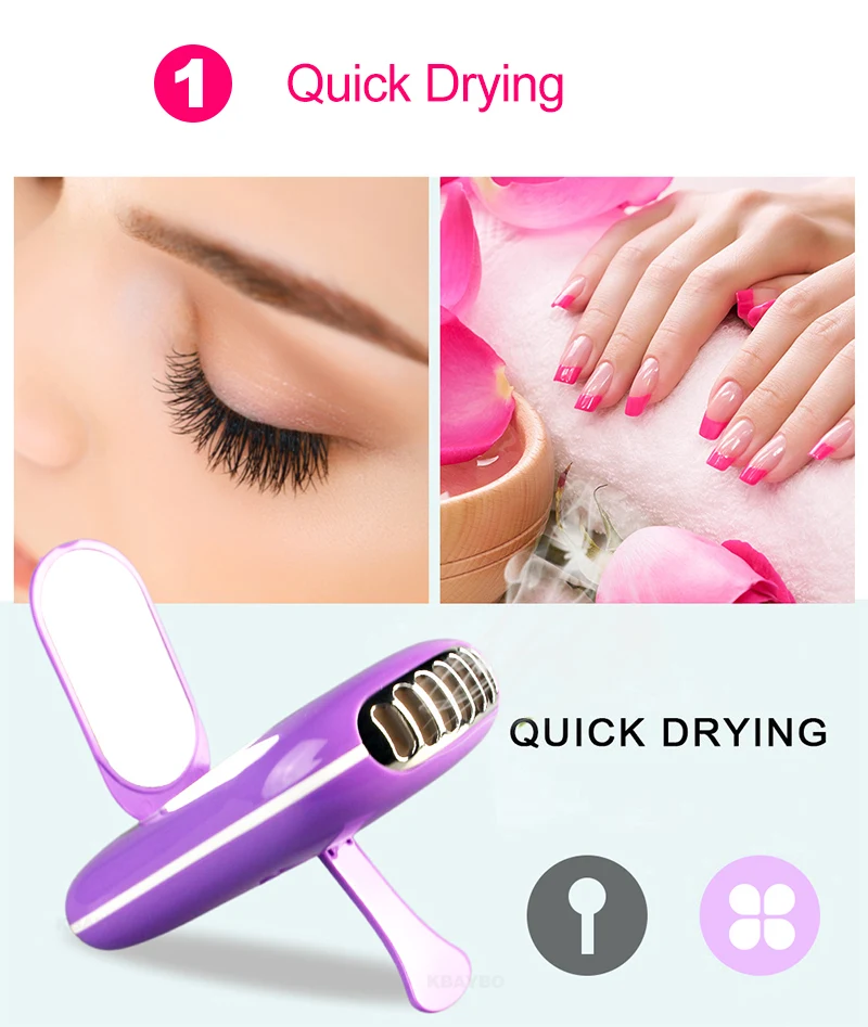 Portable USB Mini Fan Eyelash Dryer Air False Eye Lash Mascara Dryer Quick Drying Makeup Device Tools