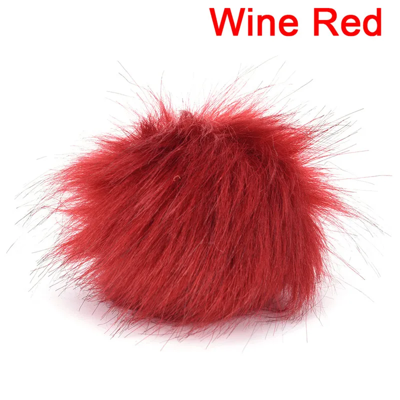 Wine red Меховой помпон металлические пуговицы ювелирное изделие 10 см искусственный Лисий мех помпон шапка из искусственной шерсти пузырьковый Съемный брелок - Цвет: Wine red