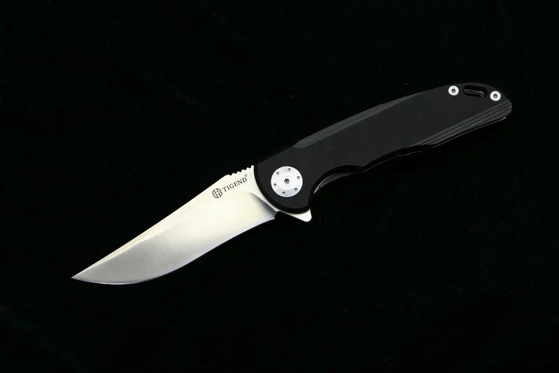 Black handle TIGEND CF1011 Флиппер складной нож D2 лезвие G10+ стальная ручка Кемпинг Охота Открытый выживания карманные Кухонные Ножи EDC инструменты - Цвет: Black handle
