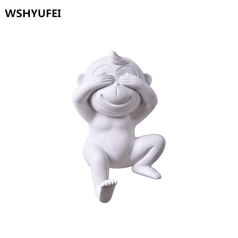WSHYUFEI черно белый полимерный крючок в виде животного украшение для дома вешалка