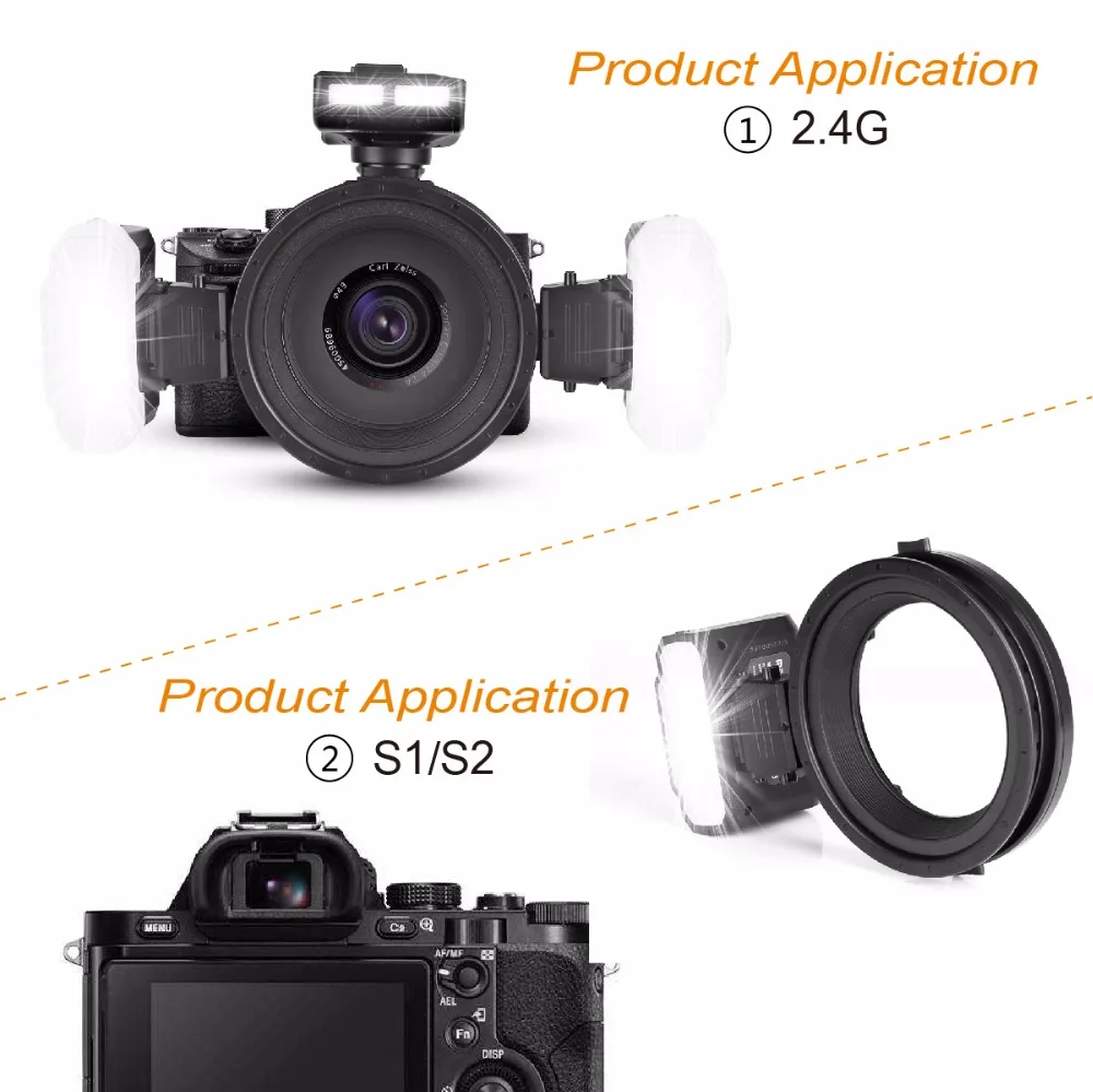 MEKE Meike MK-MT24 макро Твин Lite вспышка для sony Alpha A7R A7S A7II A7RII A5000 A5100 A6000 A6300 A6500 беззеркальных камер+ подарок