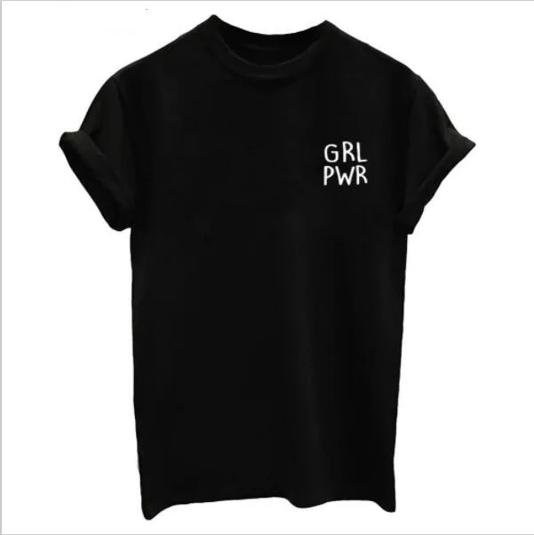 Хлопковая футболка для девочек Girl power модный топ с коротким рукавом рубашка