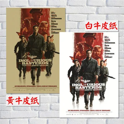 Художественный постер Inglourious Basterds из крафт бумаги для бара кафе фирменное