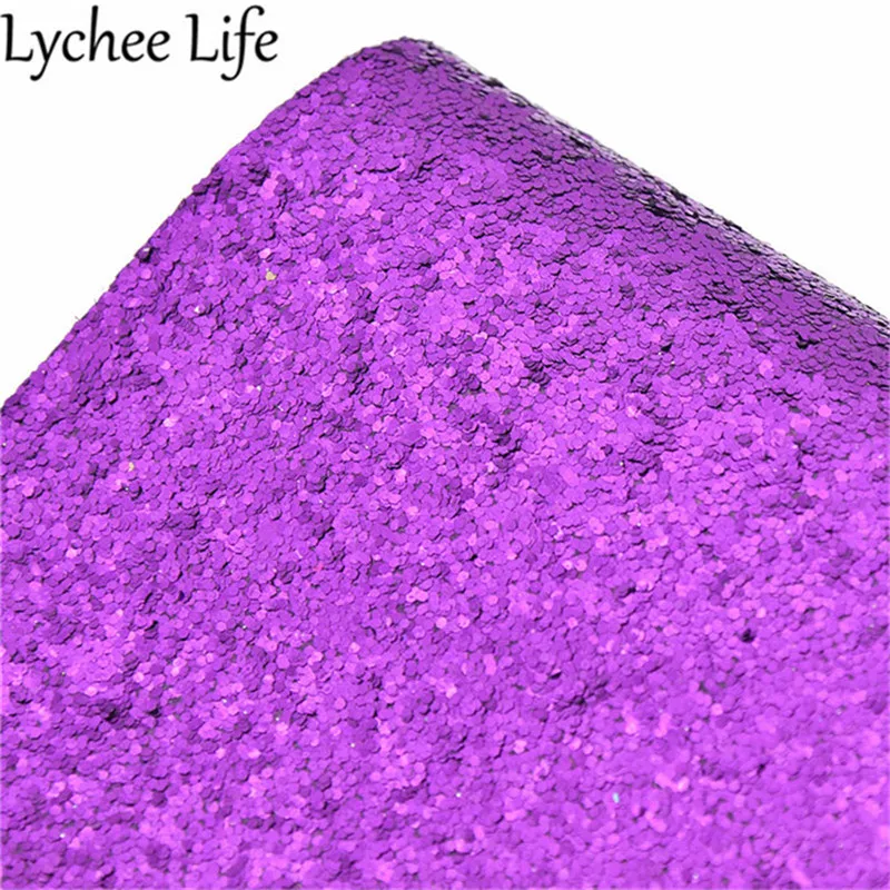 Lychee жизни А4 блестящая кожаная ткань красочные ПУ блестки Синтетическая Кожа DIY Домашняя одежда текстиль швейная ткань аксессуары