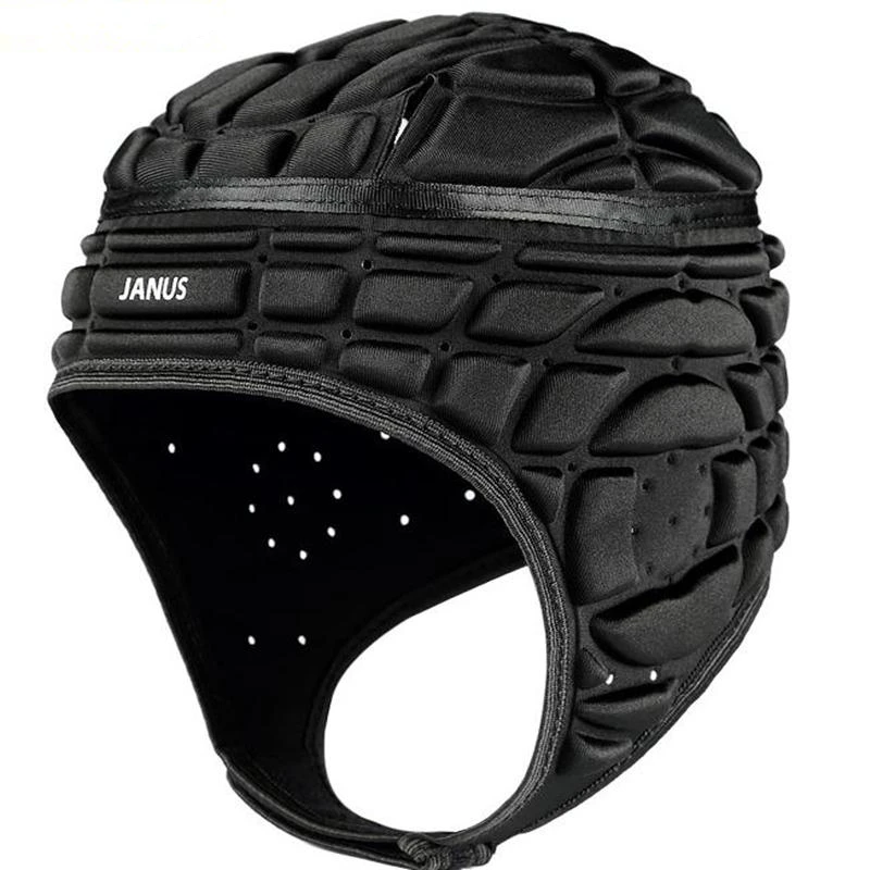 

Janus Kids Football Soccer Goalkeeper Helmet Rugby Scrum Cap Headguard Black Red Men's Goalie Roller Hat Head Protector